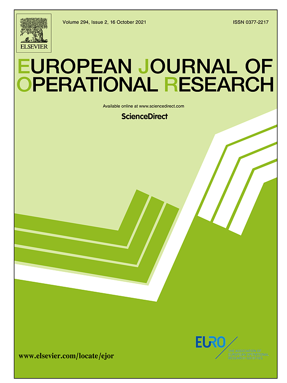 Scientific paper in “European Journal of Operational Research”
