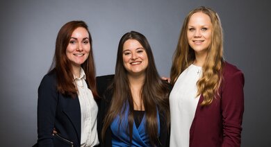 BSc Marketing & Admissions Team: Lisa Davidson, Giovanna Canela Pais, and Elin Siciliani