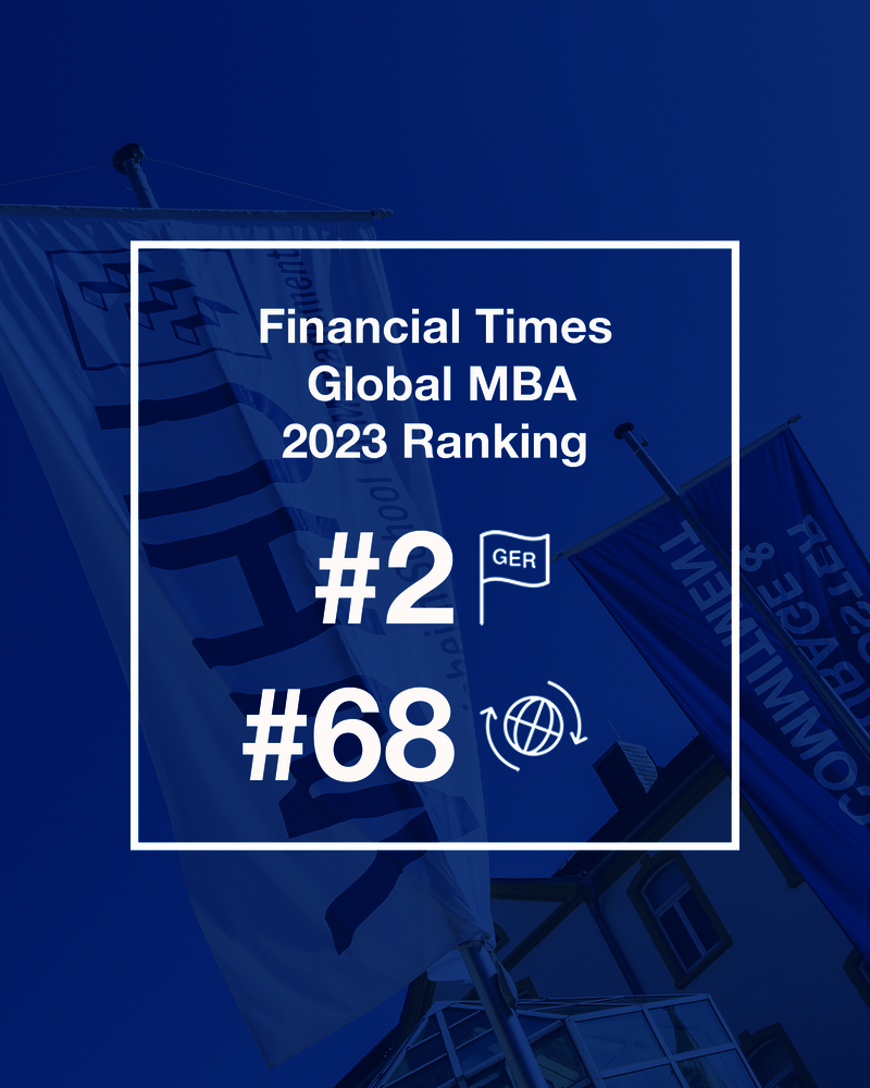  FT Global MBA 2023 WHU - #2 Germany; #68 Worldwide