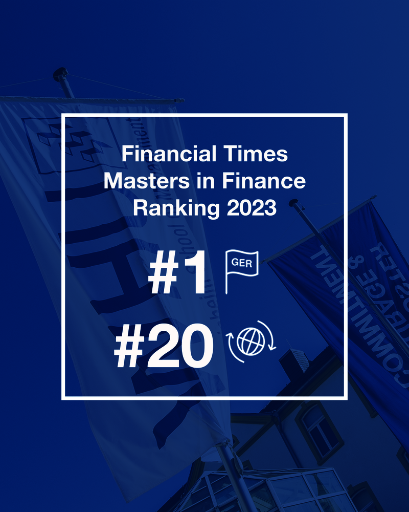 FT WHU Master in Finance - #1 in Germany, #20 Worldwide